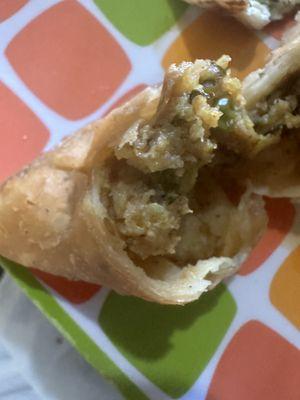 Inside of that delicious veggie samosa