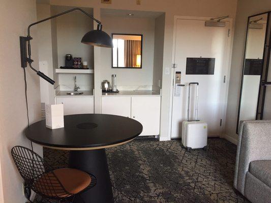 Living room with wet bar