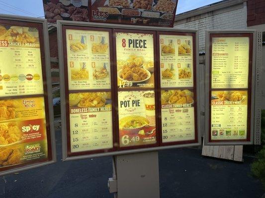 The drive through menu.