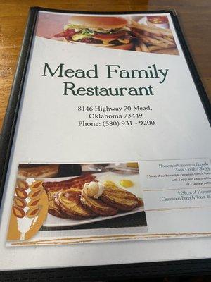 Menu front