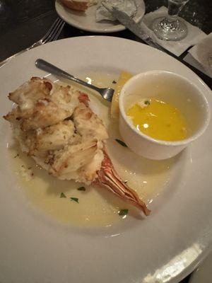 Lobster tail topped with lump crabmeat