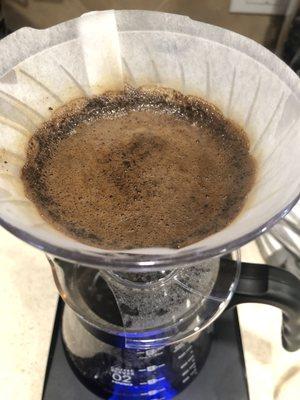 V60 pour over  25 grams of coffee 400 grams of water