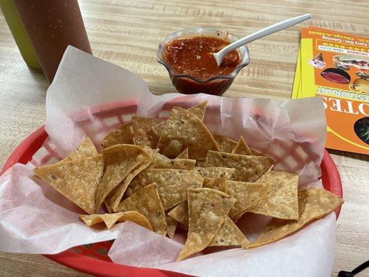 Free chips and salsa when dining in!