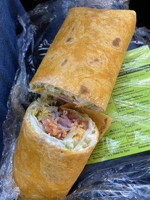 Jalapeño tortilla with a Dagwood's Classic Wrap filling