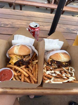 (x2) The Strike Smash Box Combo. One w regular fries, the other with garlic parm fries