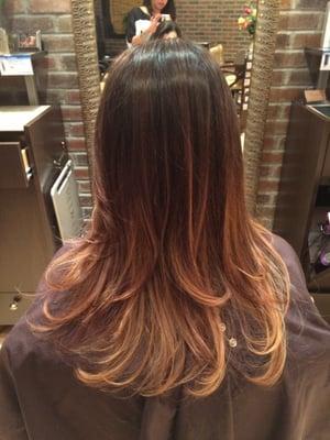 Balayage ombré highlights