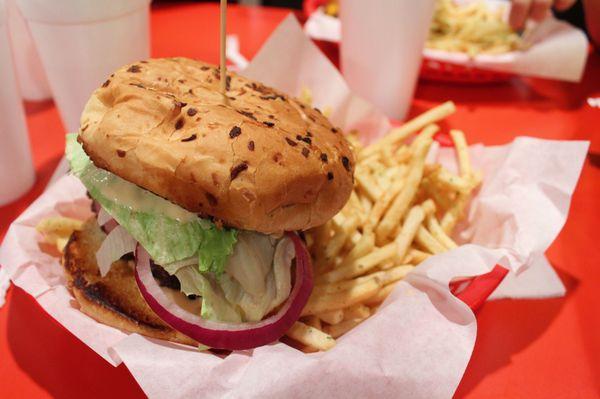 Burger and fries