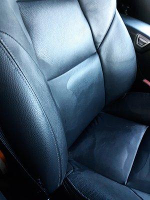 Water damage to the front passenger seat