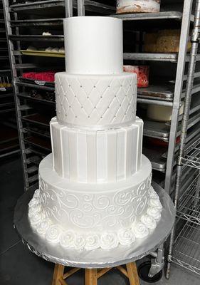 Elegant 4 tier wedding cake.