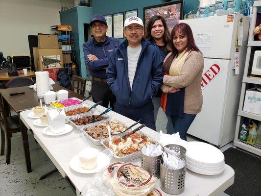 Office staff ready to enjoy the 16th Anniversary feast!!