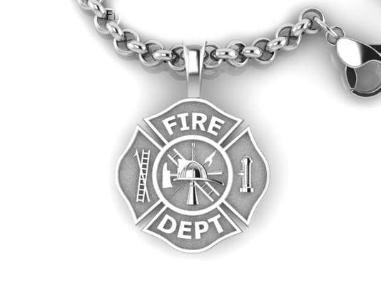 Firefighter Maltese cross necklace