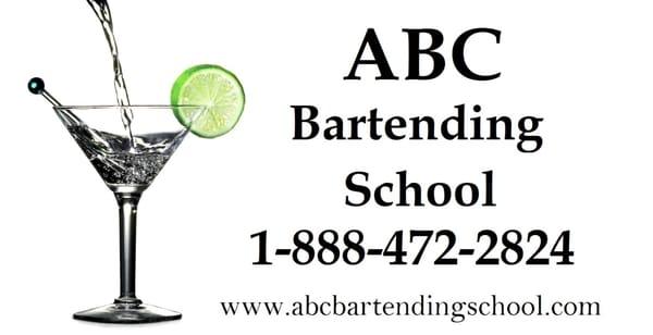 ABC Bartending School 336-510-0579 www.abcbartendingschool.com