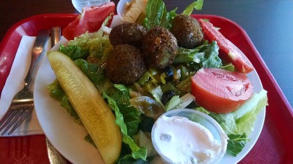 Falafel prepared as a salad at my request