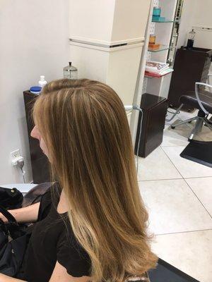 Soft golden highlights