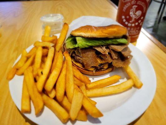 Hero Burger and fries