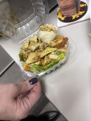 Baby salads with extra chickens on side.