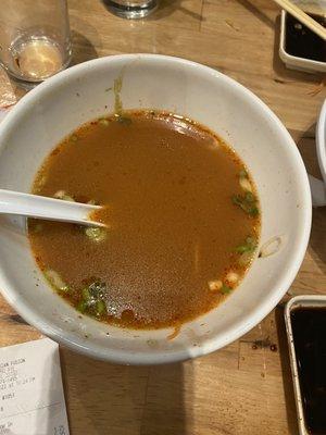 Ramen bowl with carappy broth