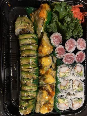 Dragon sushi, Ichiban sushi, California roll, Tuna roll