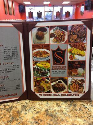 Sisters Caribbean Menu