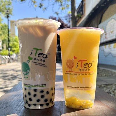 Signature Boba Milk Tea & Mango Crystal