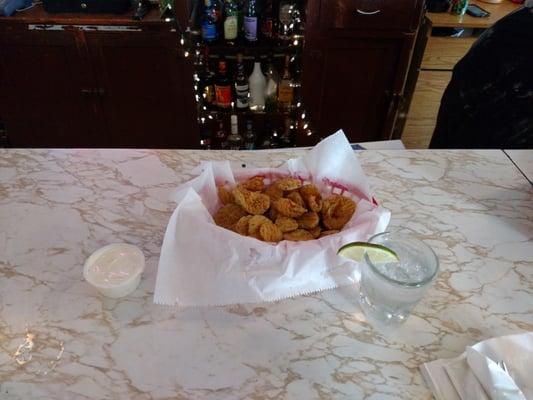 Fried Pickles and Tanqueray rocks