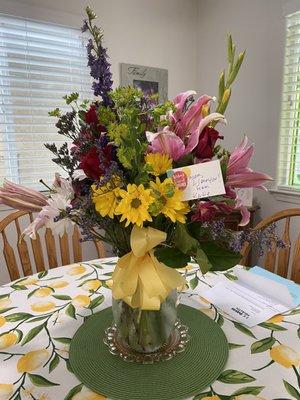 Beautiful birthday arrangement