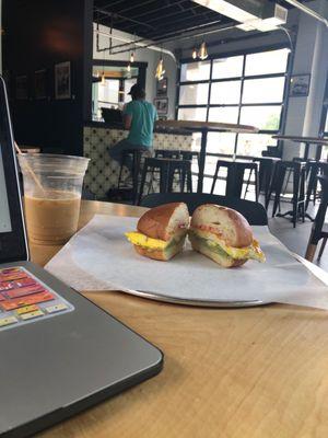 Breaky sandwich and my cold brew to celebrate Friday!