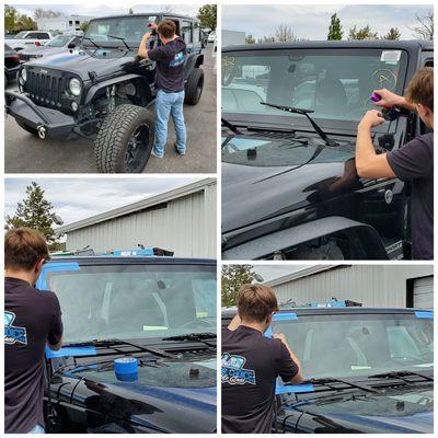 Jeep windshield