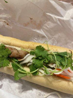 BBQ Pork Vietnamese sandwich with a hair!!!