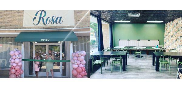 Grand opening and the work/study/meeting side of Rosa