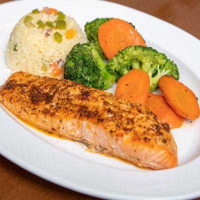 Salmon with Rice and vegetables