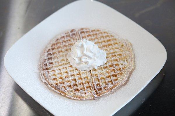 Powdered sugar waffle