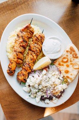 Chicken Souvlaki Plate