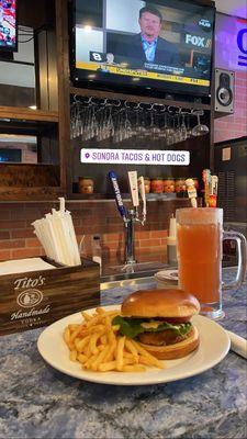 Burger with fries