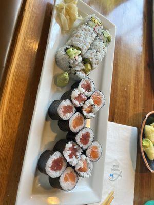 Cali Rolls, Salmon Rolls and Tuna rolls