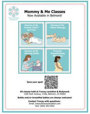 Mommy & Me classes in-person in Belmont.