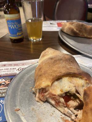 Calzone the size of a load of bread.