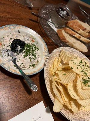 Caviar onion dip