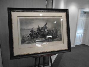 Rare large antique engraving of Washington Crossing the Delaware