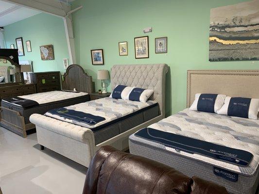 Great bed frames and mattresses.