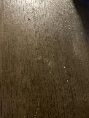 Dining room table that is ruined by supposedly dish soap