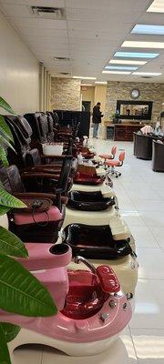 The pedicure chairs