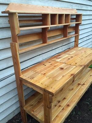 Built this potting bench with some of their lumber