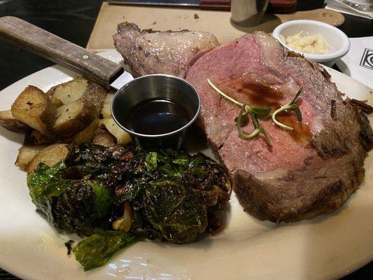 Prime rib, maple bacon Brussel sprouts & rosemary potatoes