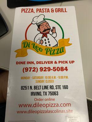 New Name and Owners.  Di Leo Pizza