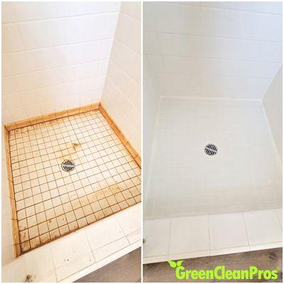 tile shower restoration, deep clean and color seal grout Tile and grout