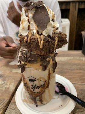 Peanut Butter Brownie Bliss, ignore the pink spoon I was dipping into my daughters shake