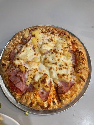 Canadian Bacon and Pineapple Pizza for our friends.