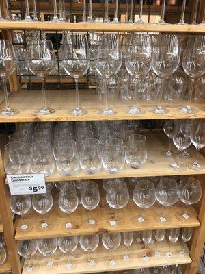 Great selection of affordable wine stemware. Different styles for many varietals.