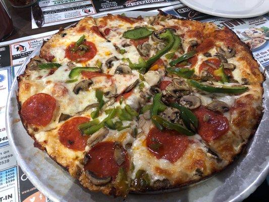 Pepperoni mushrooms and green peppers